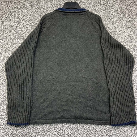 St. Johns Bay Sweater Men XXL Gray Plain Pullover Long Sleeve 1/4 Zip Adult 2XL - Picture 2 of 8